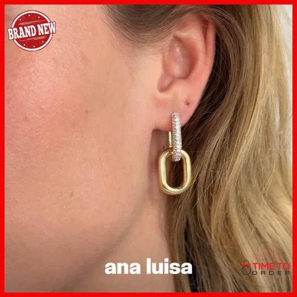 14K Gold Plated Double Hoop Earrings, Lightweight Hypoallergenic Daily Wear